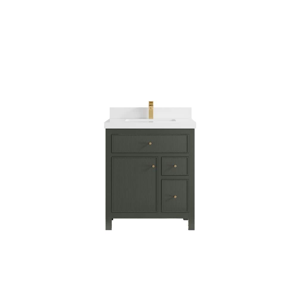 Willow Collections 30 in W x 22 in D Sonoma Free Standing Reeded Single Sink Bathroom Vanity with Countertop