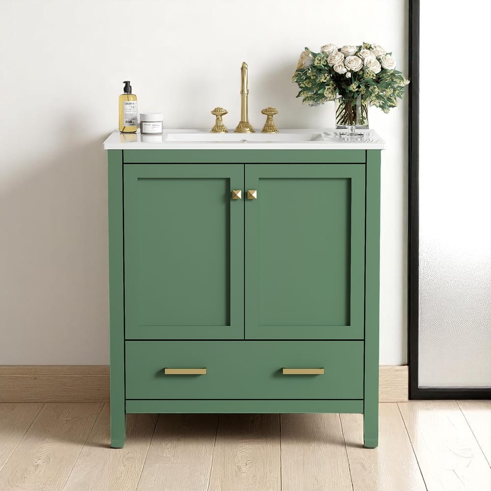 30 Inch Freestanding Bathroom Vanity with Sink Combo, Storage Cabinet with Soft Close Doors and Drawer, Modern Design