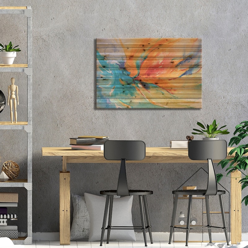 Happiness Print On Wood by Radiana Christova - Multi-Color