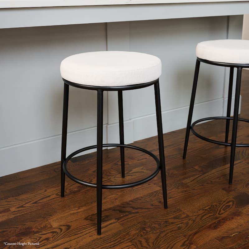 Maven Lane Stella Metal Kitchen Dining Stool - Matte Black Finish - Bar Height