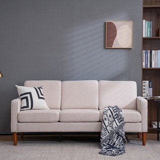 Linen Solid Wood Legs Modular Loveseat Sofa - Bed Bath & Beyond - 37527975