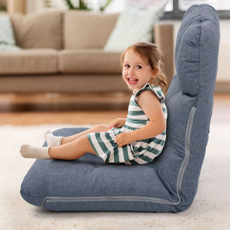 Pellebant Adjustable Padded Floor Chair Recliner With Back Pocket