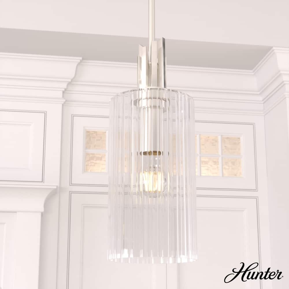 Hunter Gatz 1-Light Pendant - Kitchen Island, Dining Room, Entry - Glam, Contemporary, Transitional