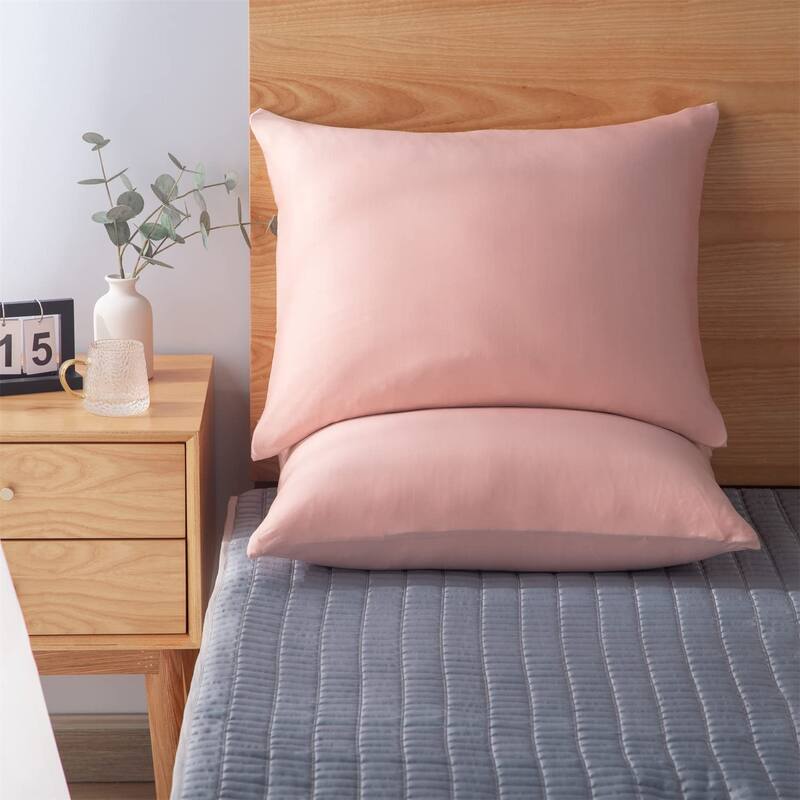 KASENTEX Soft Silky Zipper Cooling Pillow Case - Set of 2 Breathable Pillowcases for Hair and Skin
