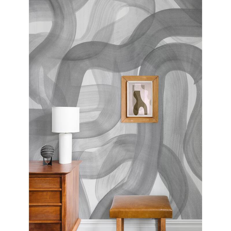 Karen Revis Waves Grey Wall Mural