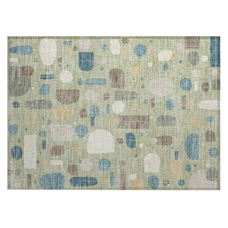 Machine Washable Indoor/ Outdoor Contemporary Fun Chantille Rug