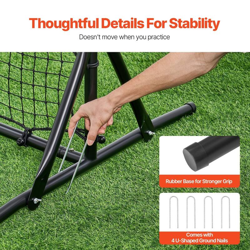 Black Iron Soccer Rebounder Net with PE Mesh and Portable Design