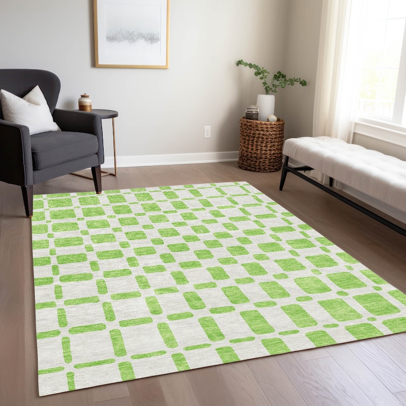 Machine Washable Indoor/ Outdoor Chantille Contemporary Geo Rug