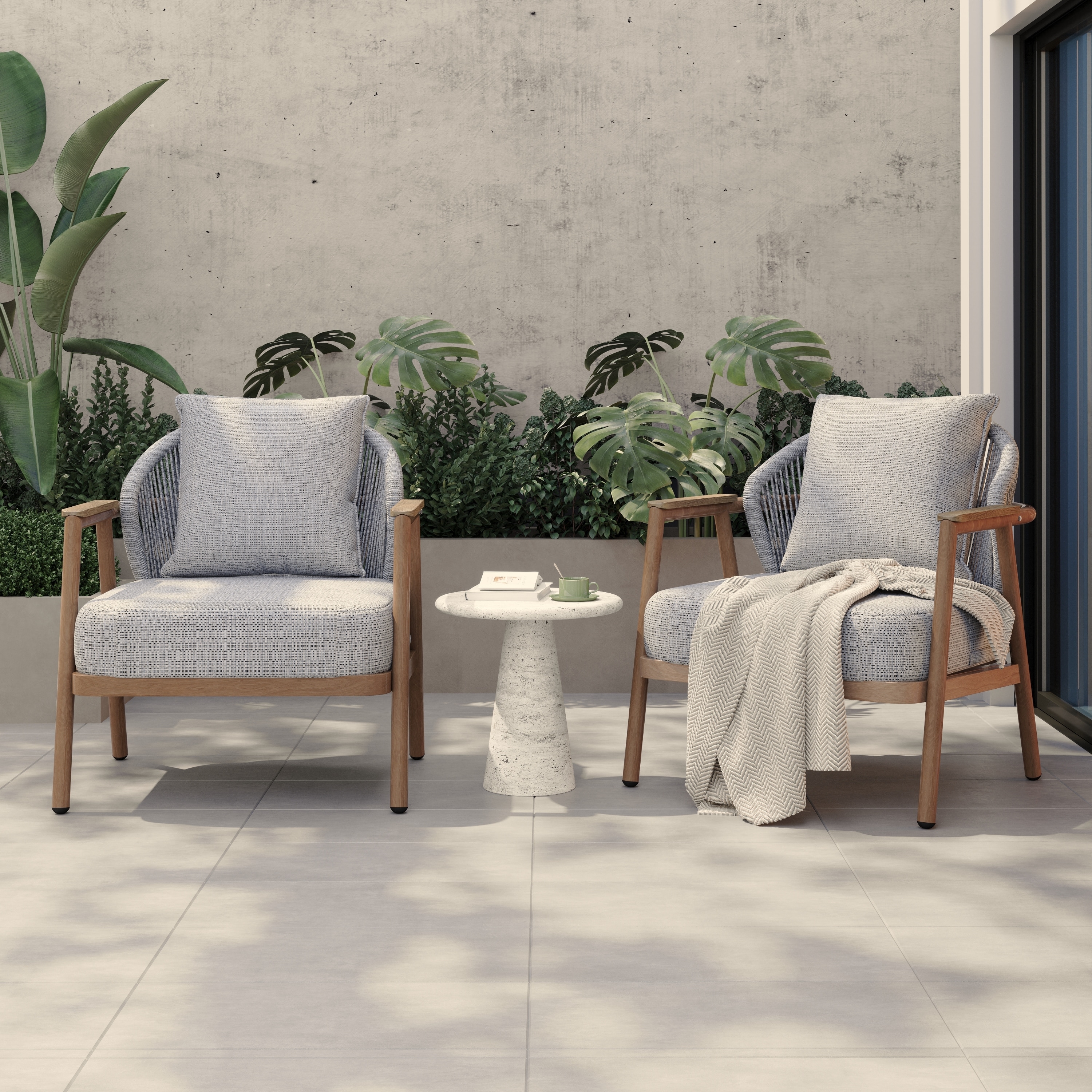Christopher Knight Home - Orla Outdoor Rope Club Chair with Textured Taupe Cushion
