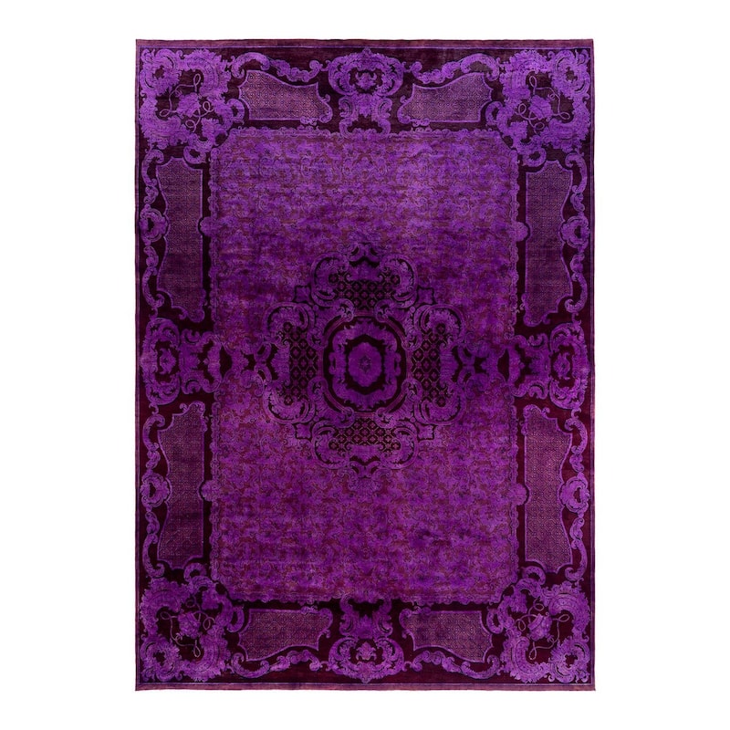 Fine Vibrance One-of-a-Kind Handmade Area Rug - Purple, 10' 2" x 14' 0" - 10' 2" x 14' 0"