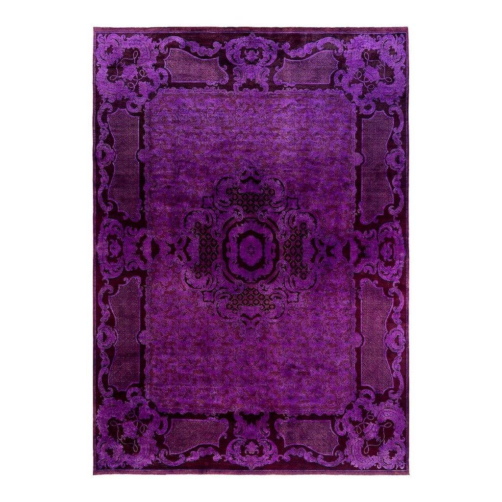 Fine Vibrance One-of-a-Kind Handmade Area Rug - Purple, 10' 2" x 14' 0" - 10' 2" x 14' 0"