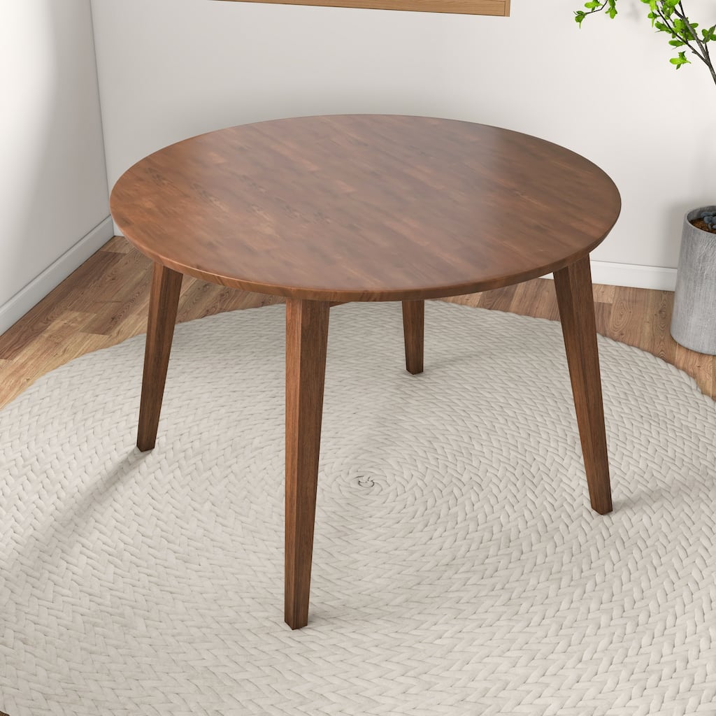 Fiorentina Mid Century Modern 43-inch Round Solid Wood Dining Table in Brown