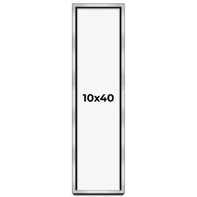 10x40 Shadow Box Frame Silver | 1.375 Inches Deep Real Wood