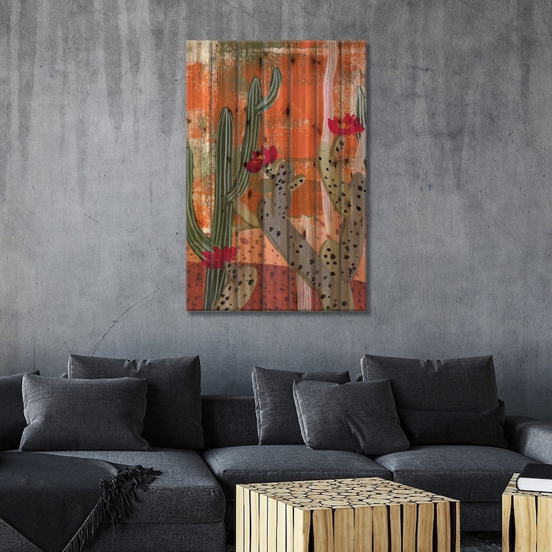 Desert Flowers I Print On Wood by Melissa Wang - Multi-Color