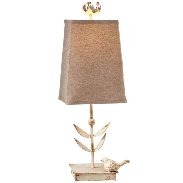 Shop Set Of 2 Distressed Ivory Decorative Metal Bird Accent Lamps