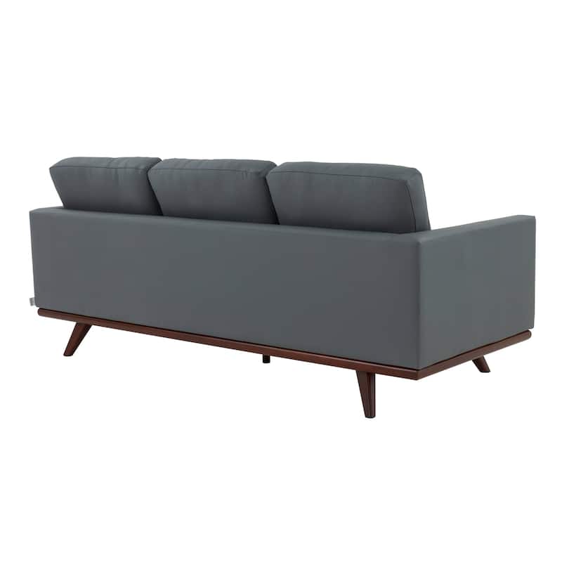 Chester Modern 3 Seater Sofa Couch in Leather or Mesh Upholstery With Birch Wood Base for Living Room Bedroom and Office - 83"