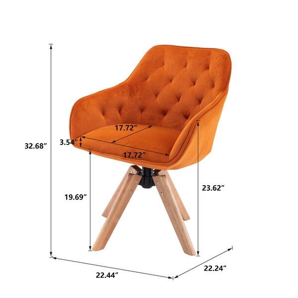 Solid Wood Tufted Upholstered Armless Home Office Chair for Living