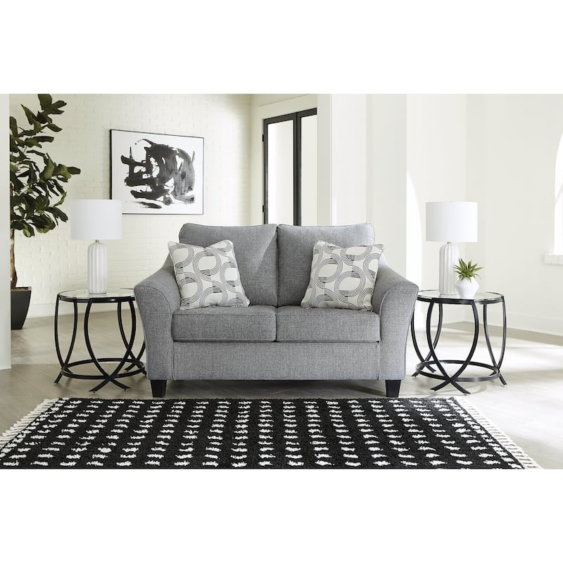 Signature Design by Ashley Mathonia Smoke Loveseat - 68"W x 40"D x 41"H