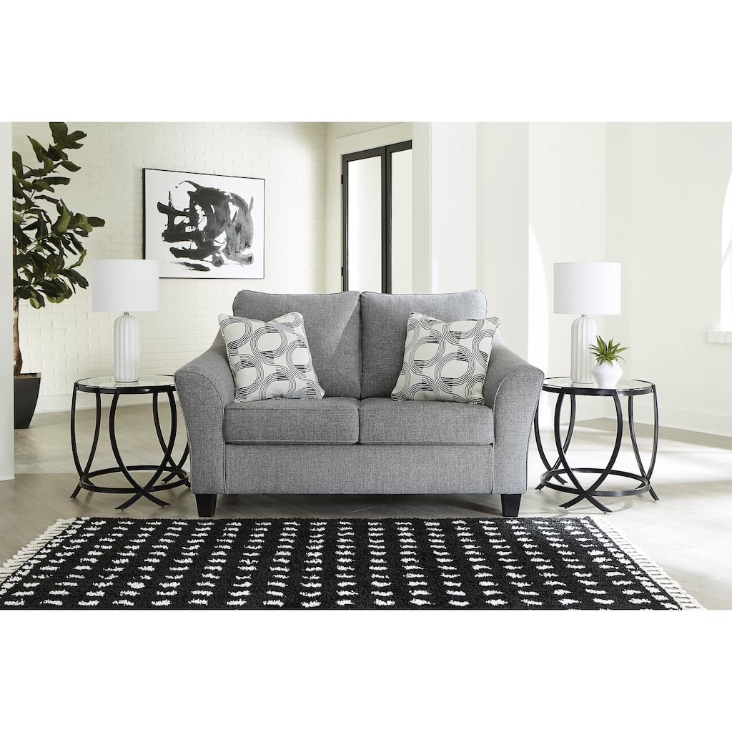 Signature Design by Ashley Mathonia Smoke Loveseat - 68"W x 40"D x 41"H