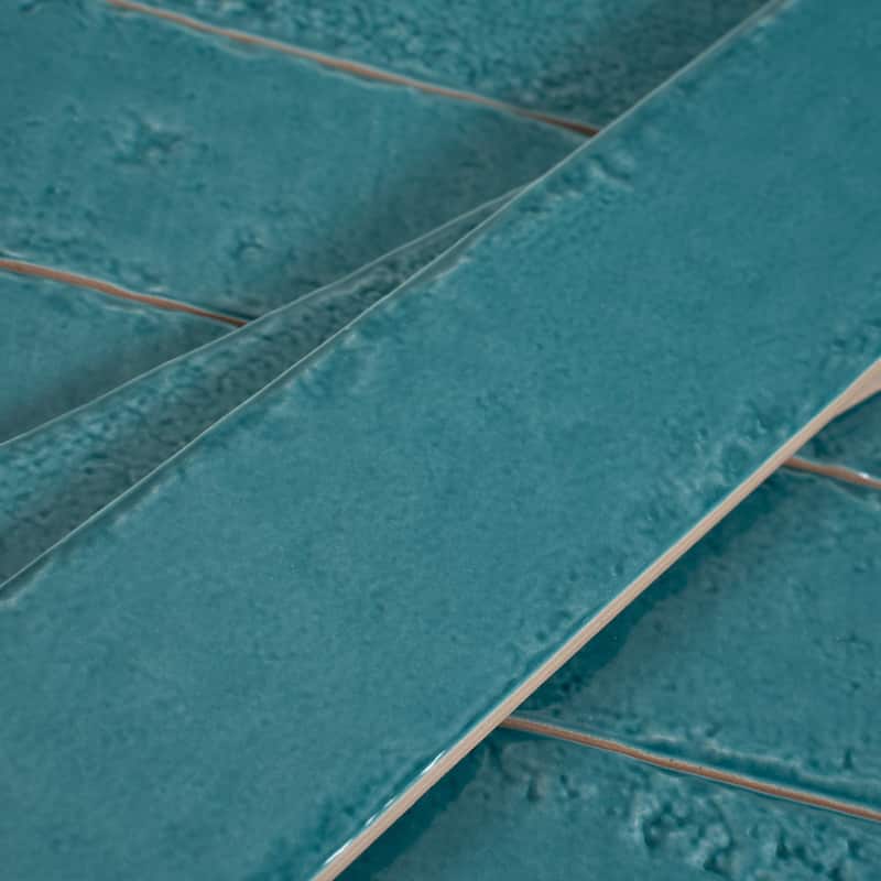 Valenza 2x16 Tropical Teal Ceramic Zellige Subway Wall Tile (10.76 sq ft/case) - 50 Pack