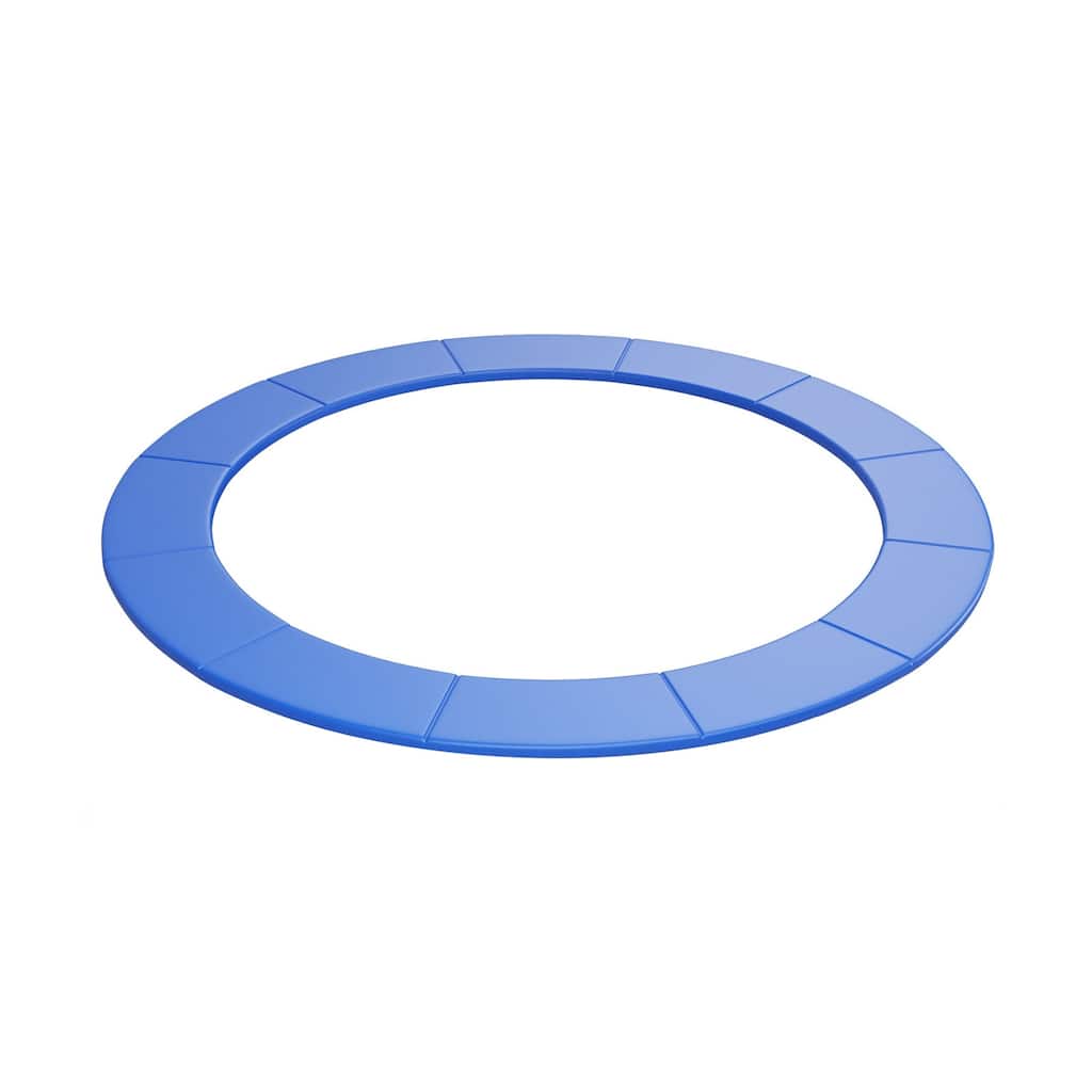 14 Feet Blue PVC Trampoline Safety Pad Cover with Thick Foam and Weather Resistant for Outdoor Use