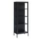 preview thumbnail 7 of 25, Rye Studio Cairyn Modern Glass and Metal Cabinet