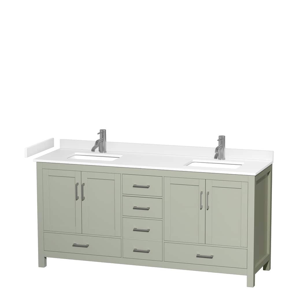 Sheffield Double Bathroom Vanity Set, Cultured Top, No Mirror