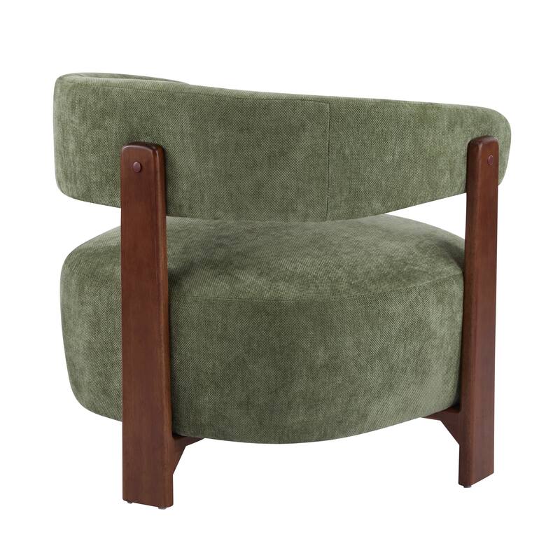 Christopher Knight Home - Accent Arm Chair Modern Upholstered Fabric Chair with Rubber Wood Legs