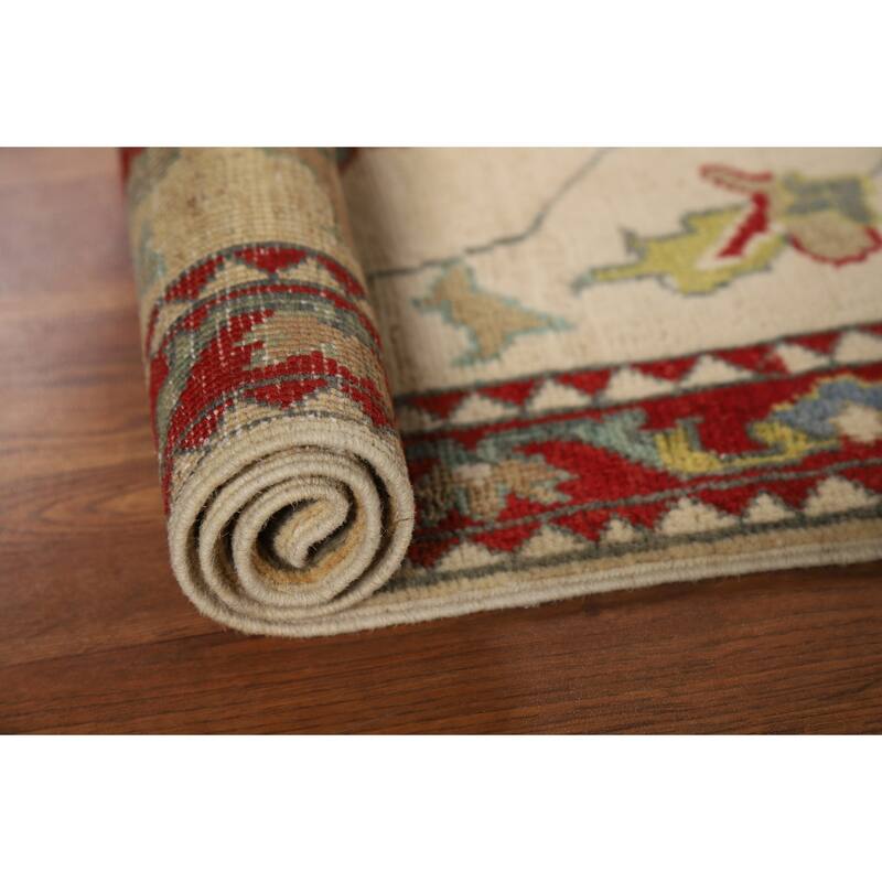 Geometric Kazak Accent Rug Handmade Wool Carpet - 2'0" x 3'0"