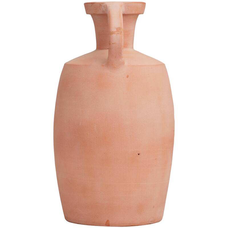Orange Ceramic Terracotta Jug Vase with Handles