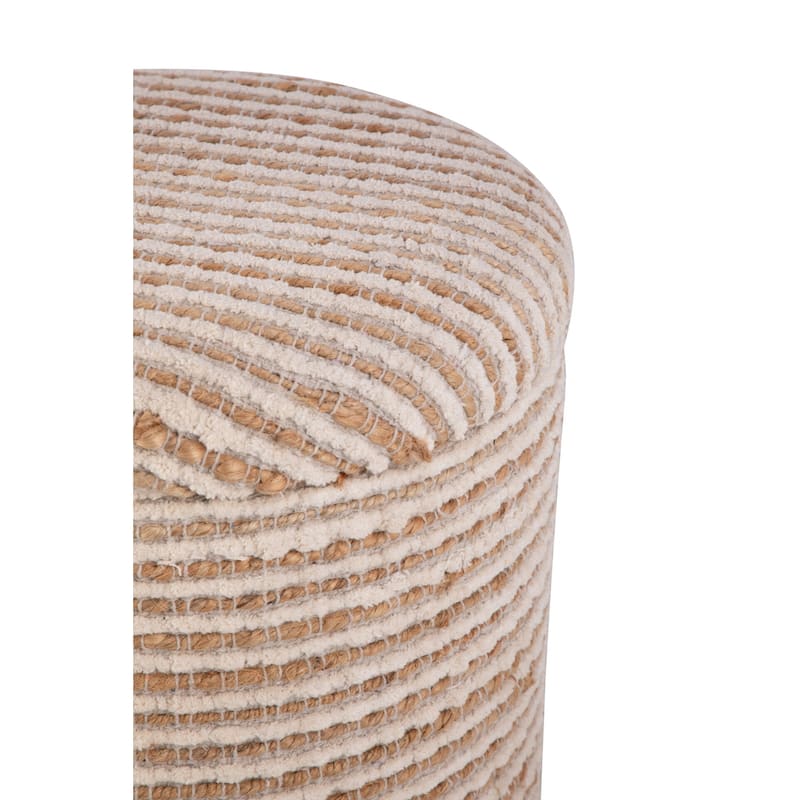 Handwoven Fabric Storage Ottoman