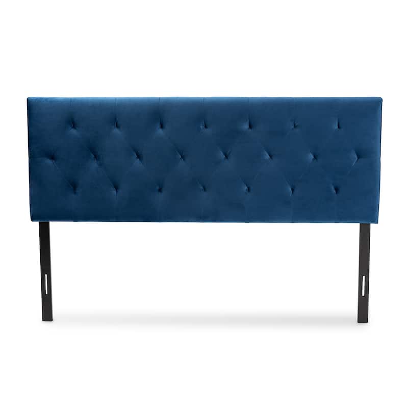 Felix Modern and Contemporary Velvet Upholstered Headboard-Navy Blue