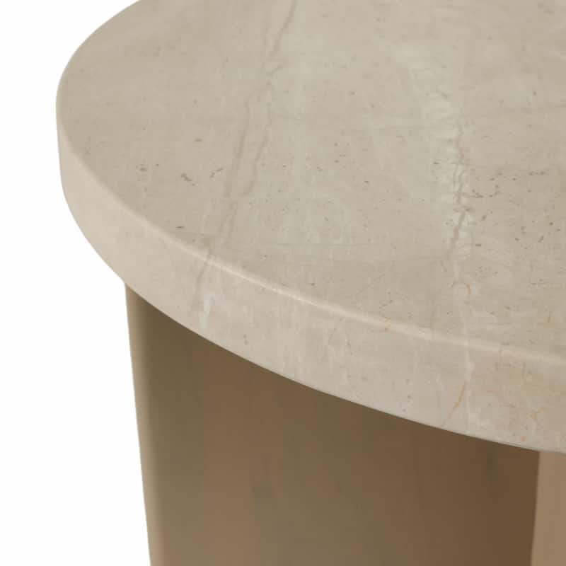 Stone Wood Accent Table Decorative Contemporary Silhouette Style