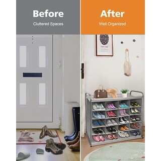 Moving Cubby Rack 20-Grid Shoe Rack Organizer Large Capacity, Shoe Cubby,Space-saving ...