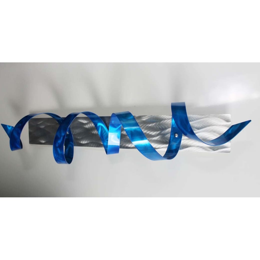 Shop Statements2000 3d Metal Wall Art Accent Sculpture Blue Silver Abstract Decor By Jon Allen Blue Hurricane Overstock 27677174