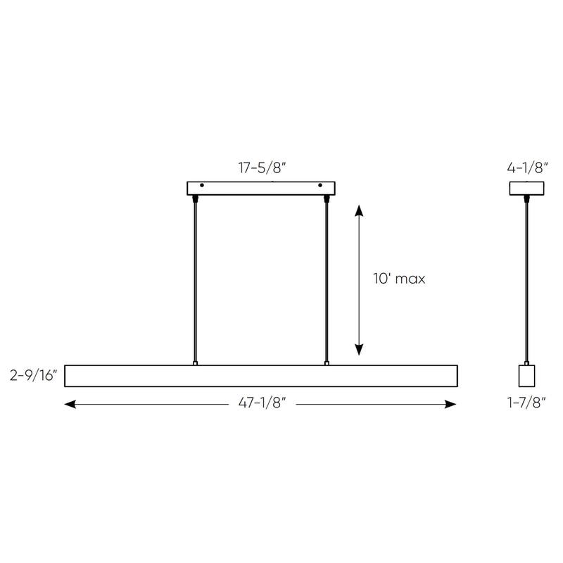 Boulevard 48 Inch Linear LED CCT Multi-Voltage Pendant