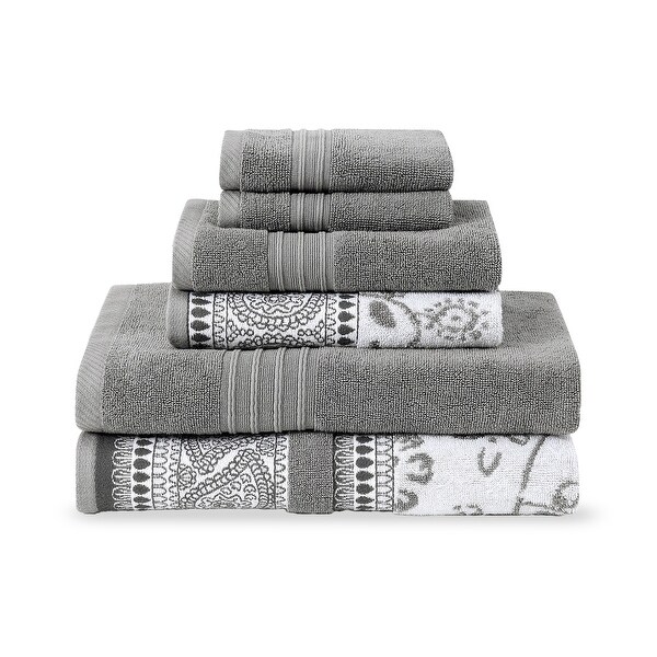 Modern Threads Ophelia 6-Piece Yarn Dyed Jacquard Towel Set - On