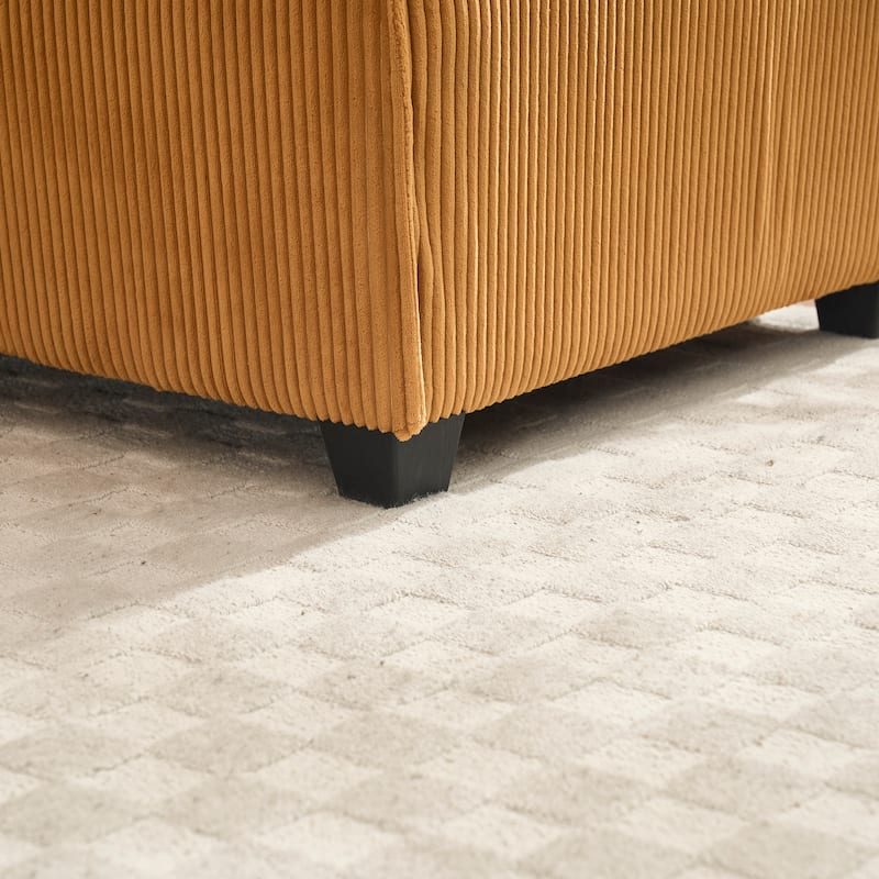 GDFStudio - Corduroy 6-Seater 121.26" Modular U-Shaped Sectional Sofa