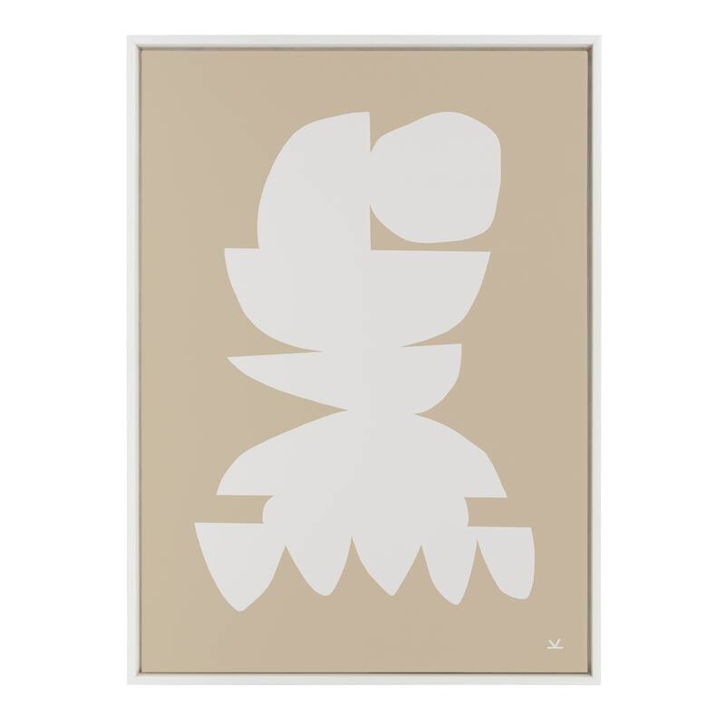 Kate and Laurel Sylvie New Monuments 2 B Framed Canvas by Kelly Knaga - 28x38 - Plastic - White