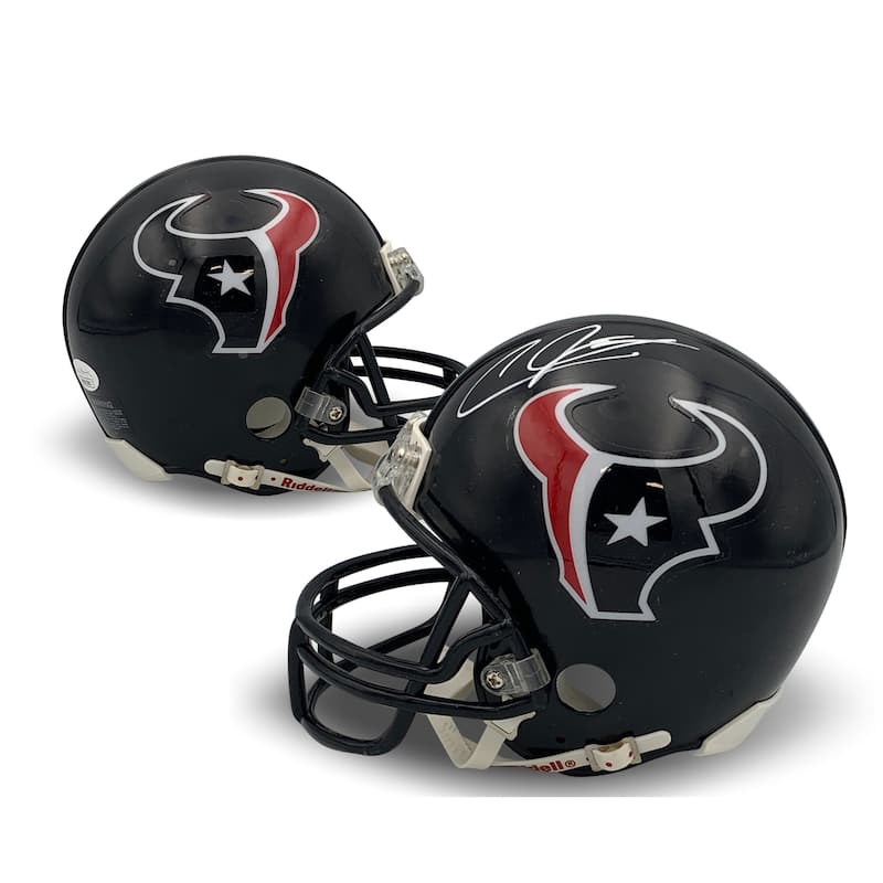 Andre Johnson Autographed Houston Texans Signed Football Mini Helmet JSA COA - 8'6" x 11'6"