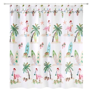 Avanti Flamingo Jingle Shower Curtain