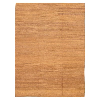 ECARPETGALLERY Flat-Weave Ankara FW Brown Wool Kilim - 8'0 x 10'8