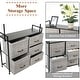 preview thumbnail 12 of 10, Costway 5 Drawer Fabric Dresser Hanger Metal Frame Wooden Top Storage