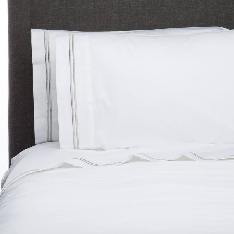 Home Sweet Home Collection 600 Thread Count Cotton 2 Stripe Embroidery Bed Sheet Set
