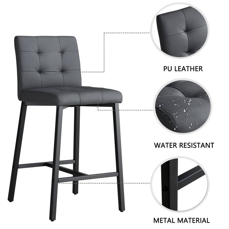 2PCS Bar chairs,Dining chairs.Bar stool with Durable Electroplated Metal Legs