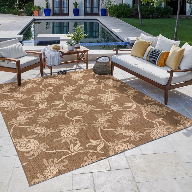 Reyn Spooner Tradewinds Hawaiian Tropical UV Protected Polypropylene Flatweave Indoor/ Outdoor Area Rug Collection