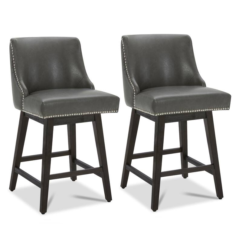 Spruce & Spring Oliver Counter Height Swivel Barstool Set - Set of 2 - Retro Grey - Counter Height