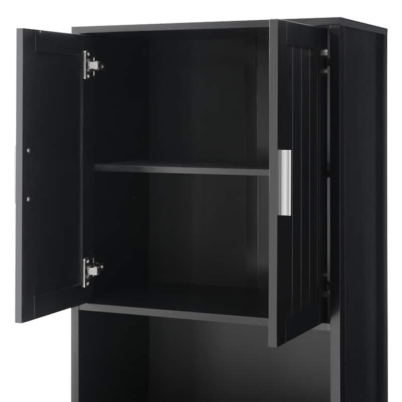 GDFStudio - Johnny 70.9" Modern Freestanding Tall Bathroom Storage Cabinet with Drawer, Adjustable Shelves & Soft-Close Doors
