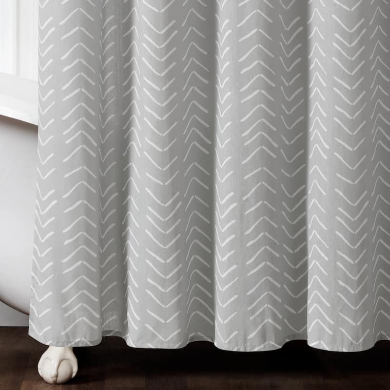 Lush Decor Hygge Modern Arrow Linen Look Shower Curtain Single