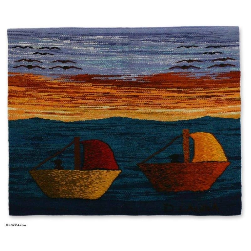 Handmade Peruvian Coast Wool Tapestry (Peru) - 31.5" W x 25.5" H